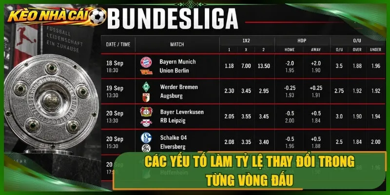 Các yếu tố làm tỷ lệ thay đổi trong từng vòng đấu