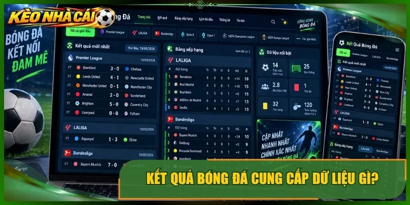 Kết quả bóng đá cung cấp dữ liệu gì?