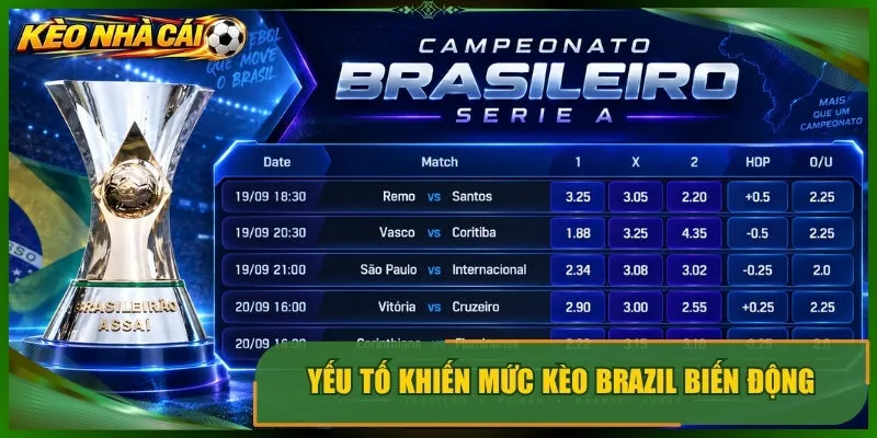 Yếu tố khiến mức kèo brazil biến động